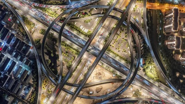 aerial view of road intersection