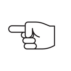 Pointing finger, hand gestures concept, Forefinger on white background. Pointer icon in outline style for mobile concept and web design. vector graphics
