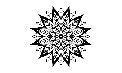 Black floral mandala design vector background  vintage abstract floral pattern