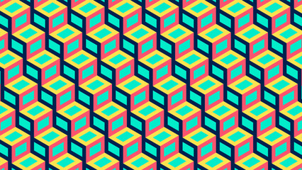 seamless geometric pattern with bright colors vector illustration 