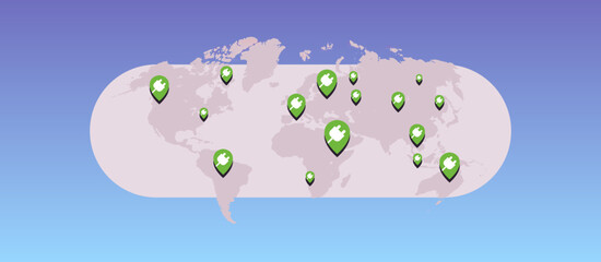 Electric cars charging station pin and zero emission transport concept flat vector illustration.
