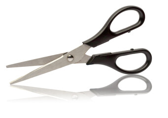 scissors with black handles on a white background