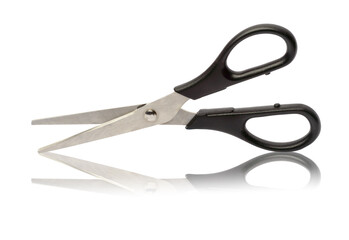 scissors with black handles on a white background