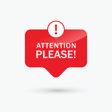 attention please speech bubble banner, important message signs for business, marketing and advertising. commercial announcement. vector illustration