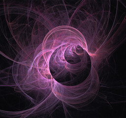 Naklejka premium space fantasy illustration of purple planetary system on dark space background, art, design