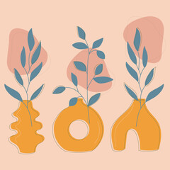 plants vector line illustration 