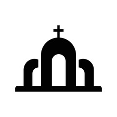 Church religion template building icon | Black Vector illustration |