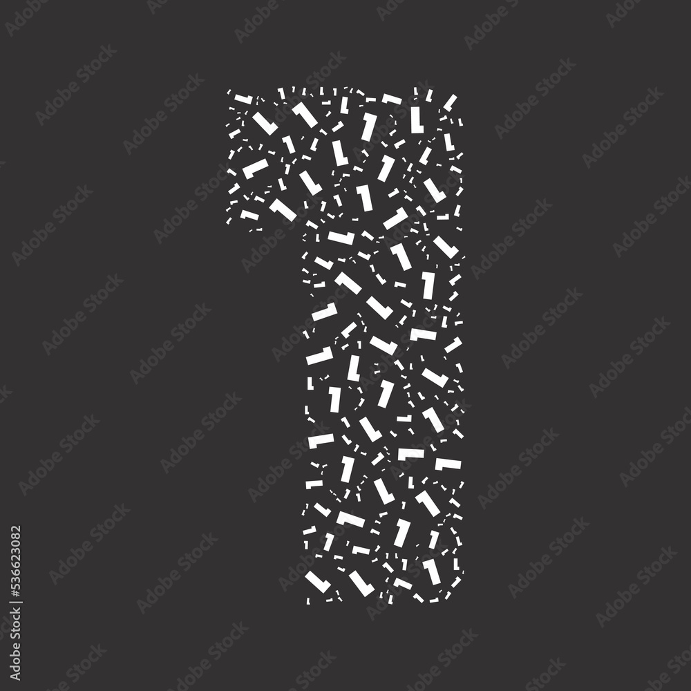 Poster number 1 shaped with tiny numbers for summits events poster titles. logo. business icon for the comp
