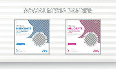 You can Meliorate your business,Social media banner design Template,abstract business vector illustration template.