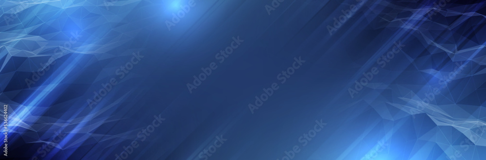 Poster abstract blue background. dark low poly triangle pattern. virtual computer landscape. technology sty