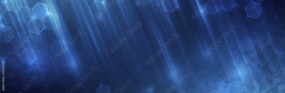 Poster futuristic hexagon background. blue hexagonal pattern. modern vector illustration