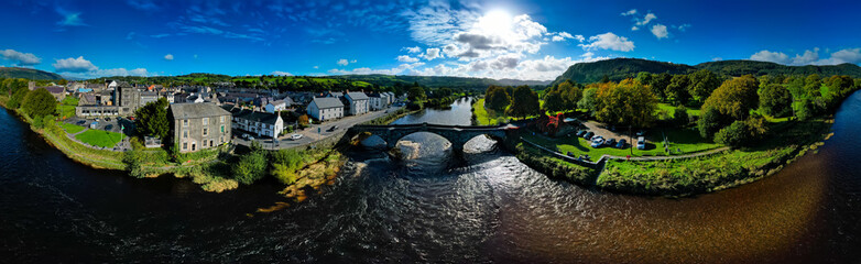 Pont Fawr (Great Bridge) is also known as the Shaking Bridge. Located in the village of Llanrwst in North Wales.
