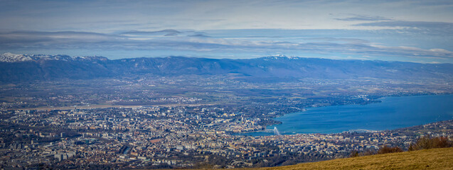 vue sur Genève et le lac Léman depuis le Salève