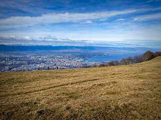 vue sur Genève et le lac Léman depuis le Salève
