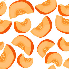 autumn ripe pumpkin cut into slices