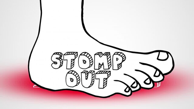 Stomp Out Inflation Foot Smashes Word Higher Costs Prices 3d Animation