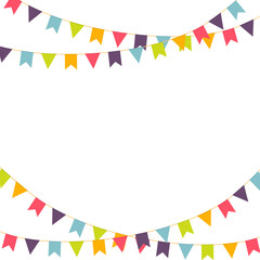 Party poster with colorful garlands, vector illustration