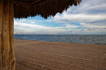 beach with umbrella