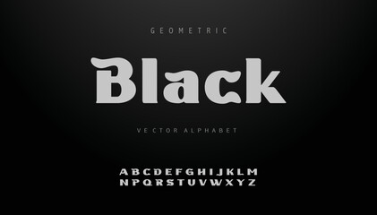 BLACK Sports minimal tech font letter set. Luxury vector typeface for company. Modern gaming fonts logo design.