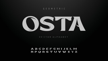 OSTA  Sports minimal tech font letter set. Luxury vector typeface for company. Modern gaming fonts logo design.