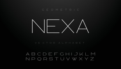 NEXA  Sports minimal tech font letter set. Luxury vector typeface for company. Modern gaming fonts logo design.