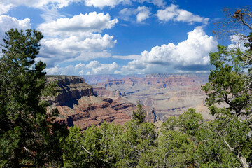 Fototapeta na wymiar View from Hermit's Rest of the South Rim of the Grand Canyon in Arizona