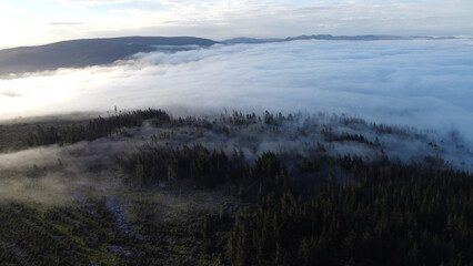 Clouds layered above the landscape