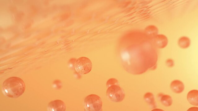 abstract skin cell and serum with 3d rendered