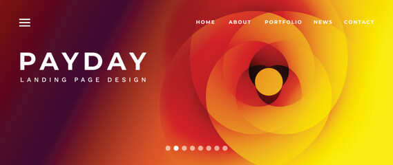 Website page gradient background vector. Modern digital wallpaper with vibrant color, blend, spiral circle shape. Futuristic illustration landing page design for commercial, advertising, branding.