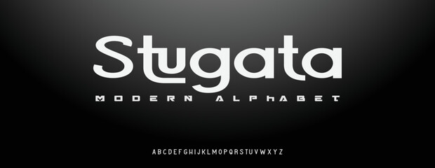  STUGATA Elegant alphabet letters font and number. Classic Lettering Minimal Fashion Designs. Typography modern serif fonts decorative vintage design concept. vector illustration