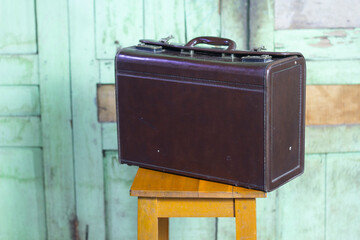 old suit case in indonesia antique good made from leather