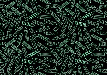 Cartoon school ornaments pencil seamless study pattern for kids clothes print and wrapping paper and fabrics