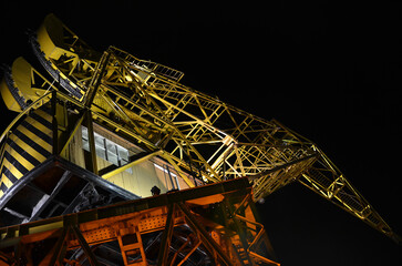Harbour Crane in Puerto Madero Buenos Aires, Argentina, at night. 