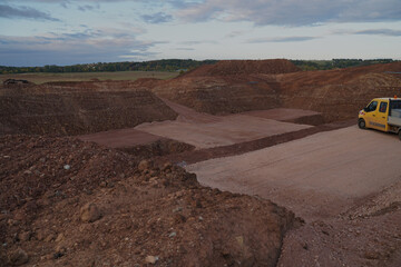 Excavation pit for the construction of the abutments for a bridge for the flyover over the A143