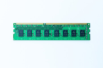 Computer memory card Close up memory socket on board computer server