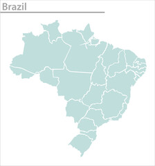 Brazil map illustration vector detailed Brazil map with all state names