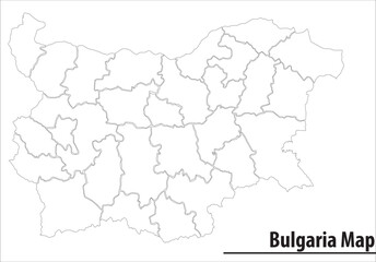 bulgaria map illustration vector detailed bulgaria map with regions.
