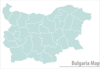 bulgaria map illustration vector detailed bulgaria map with regions.
