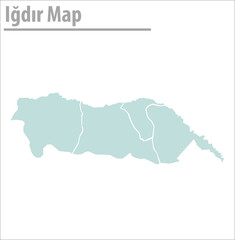 Fototapeta premium ığdır map illustration vector city of turkey