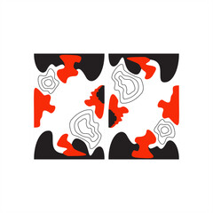 set illustration of hand drawn minimalistic abstract background