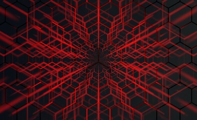 future scifi red hexagons