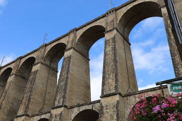 Le viaduc de Morlaix, viaduc ferroviaire sur la rivière de Morlaix, ville de Morlaix, département du finistère, Bretagne, France