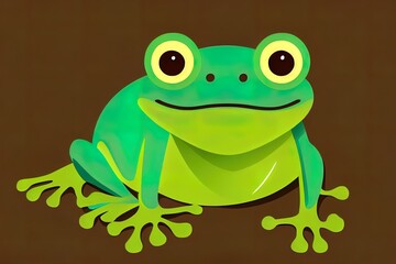Fototapeta premium A Frog with a Placard, isolated 2d illustration. Anthropomorphic toad, holding a copy space banner. An animal character with the human body. Advertisement banner. Social media post template