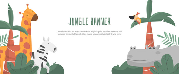  Funny safari vector illustration. Jungle animals. Vector sketch illustration. Cartoon animals © alenast