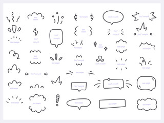 Text decoration quote set. Doodle vector for web banners, brochure design, cards, book decoration.