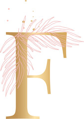 Luxury gold alphabet letter F