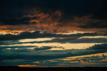 sunset over the river