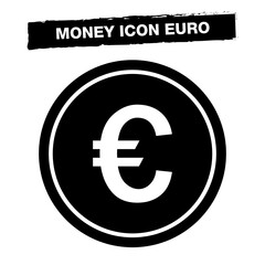 Money icon Euro. Internet flat icon symbol. Euro coin icon.