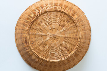 grungy round basket isolated on blank paper