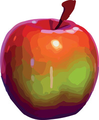 Red Apple Set. Realistic 3d apples. Detailed 3d Illustration Isolated On White